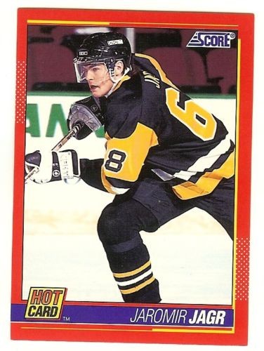 1991-92 Score JAROMIR JAGR 'Hot Card" Insert # 8 of 10 PENGUINS