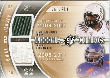 2012 Upper Deck SPX LaMichael James - Doug Martin Winning Combos 266/299