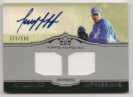 2011 Topps Marquee Jeremy Jeffries Autograph Triple Memorabilia 322/590