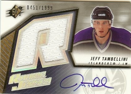 2005-06 Upper Deck SPX Jeff Tambellini Autograph Rookie Jersey 0451/1999