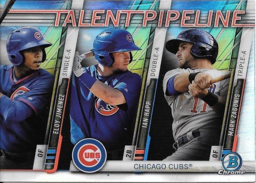 2017 Bowman ELOY JIMENEZ/IAN HAPP/ZAGUNIS TALENT PIPELINE Chrome Ref Insert CUBS