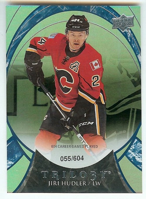 2015-16 UD Trilogy Jiri Hudler Blue Stats #'d 055/604