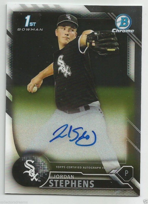 2016 Bowman Chrome JORDAN STEPHENS Auto White Sox Autograph