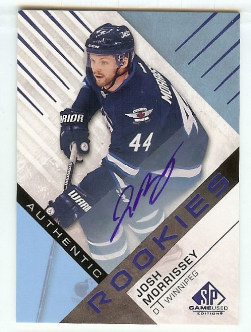 2016-17 SP GAME USED JOSH MORRISSEY ROOKIES AUTO #192 WINNIPEG JETS
