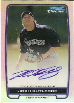 2012 Bowman Chrome Josh Rutledge Refractor Autograph 206/500