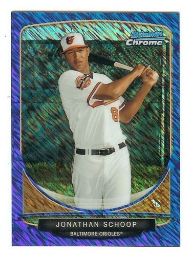 2013 Bowman Chrome #CC-BO3 Jonathan Schoop Mini Blue Wave Refractor #'d 175/250