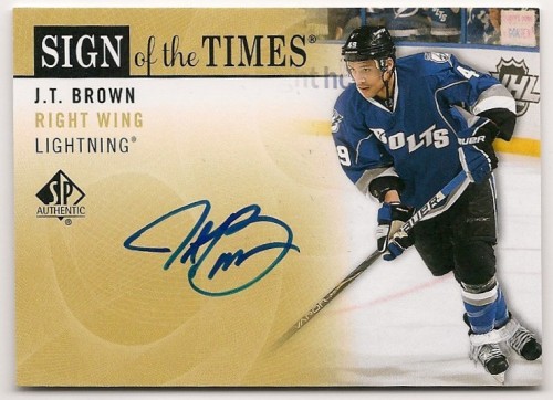 2012-13 SP Authentic J.T. Brown Sign of the Times Autograph