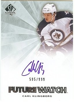 2011-12 SP Authentic Carl Klingberg Autograph Future Watch 595/999