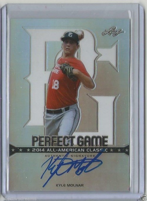 2014 LEAF METAL DRAFT KYLE MOLNAR *PERFECT GAME* ROOKIE AUTO 