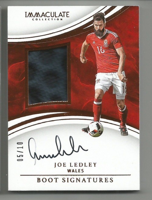 2017 Panini Immaculate JOE LEDLEY Boot Signatures #'d 05/10 WALES