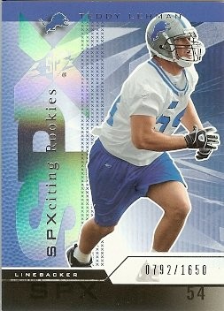 2004 Upper Deck SPX Teddy Lehman Rookie 0792/1650