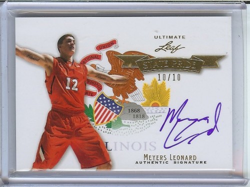2012-13 Leaf Ultimate Meyers Leonard "State Pride" Autograph 10/10