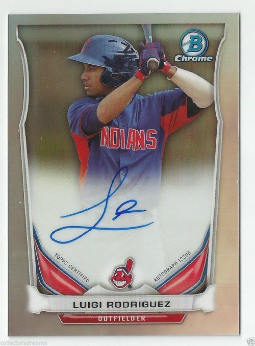 LUIGI RODRIGUEZ 2014 BOWMAN CHROME AUTO REFRACTOR 002/500 INDIANS