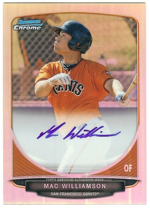2013 Bowman Chrome Mac Williamson Refractor Autograph 499/500