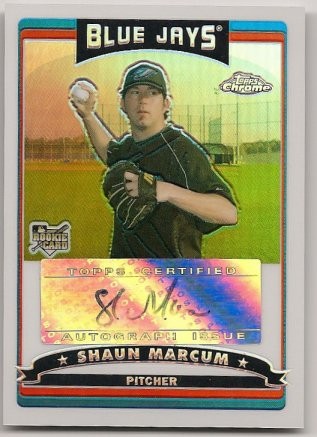 2006 Topps Chrome Shaun Marcum Autograph Refractor Rookie 492/500