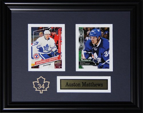 Auston Matthews Double Card Framed with Matting, Plaque 