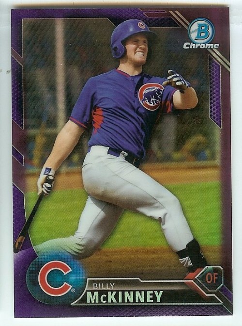 2016 Bowman Chrome Prospects Purple Refractor #BCP8 Billy McKinney Chicago Cubs 021/250