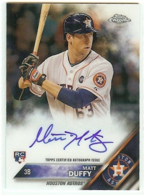 2016 Topps Chrome Rookie Auto Matt Duffy #RA-MD Houston Astros