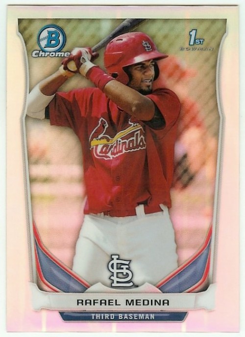 2014 Bowman Chrome Prospects Refractor #BCP82 Rafael Medina Cardinals 281/500