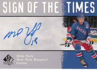 2000-01 Upper Deck SP Authentic Mike York Sign of the Times