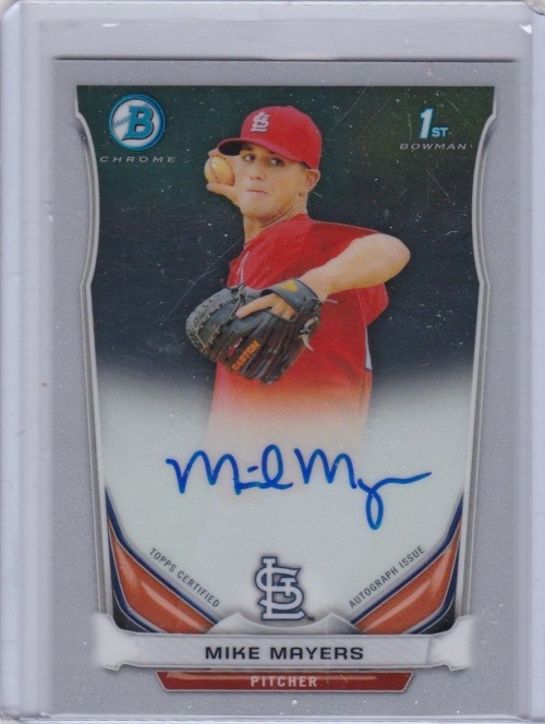 2014 Bowman Chrome Prospect AUTO #BCAP-MM MIKE MAYERS CARDINALS