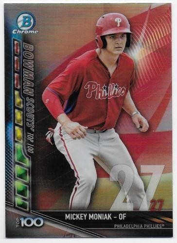 2017 Bowman Chrome MICKEY MONIAK Top 100 Refractor BTP-27 PHILLIES