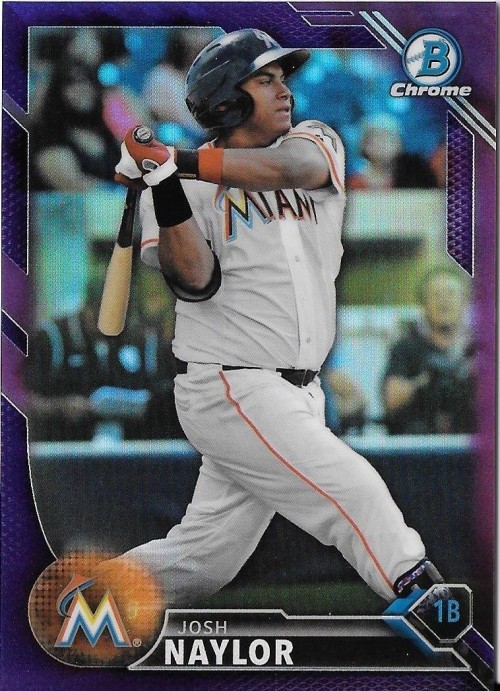 2016 Bowman CHROME JOSH NAYLOR PURPLE REFRACTOR 154/250 #BCP67 MARLINS