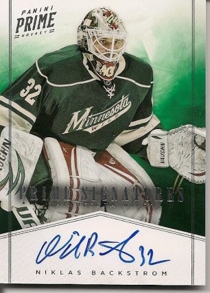 2011-12 Panini Prime Niklas Backstrom Prime Signatures 54/99
