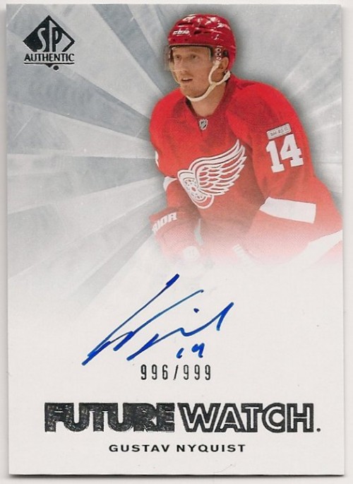 2011-12 SP Authentic Gustav Nyquist Autograph Future Watch 996/999