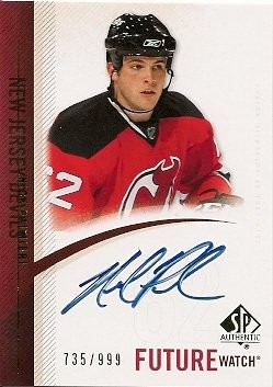 2010-11 Upper Deck SP Authentic Nick Palmieri Autographed Future Watch Rookie 735/999