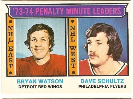 1974-75 O-Pee-Chee Penalty Minute Leaders Dave Schultz Bryan Watson Base Single NM-MT