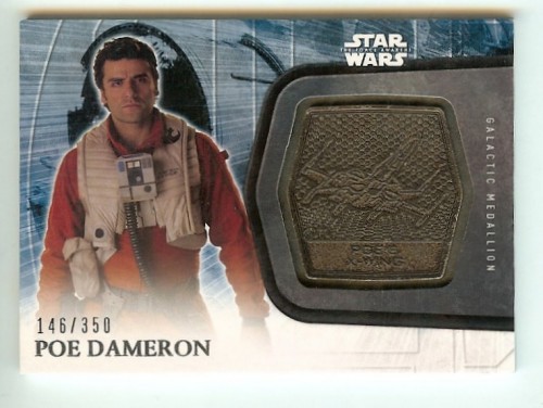 2016 TOPPS STAR WARS FORCE AWAKENS SERIES 2 SILVER MEDALLION POE DAMERON LIMITED 146/350