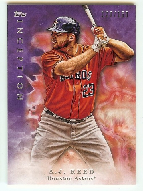 2017 Topps Bowman Inception Parallel Base Purple A.J. Reed # 129/150 Card #98 Astros