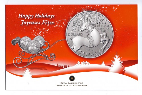 2012 Canadian Mint Limited Edition Magical Reindeer Canadian Coin $20 Silver .9999 Coin OZ
