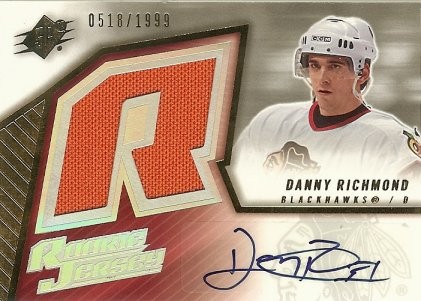 2005-06 Upper Deck SPX Danny Richmond Autograph Rookie Jersey 0518/1999