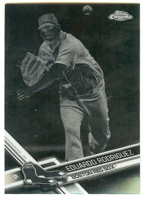 2017 Topps Chrome Eduardo Rodriguez  BLACK & WHITE Negative Card #185 Red Sox Rare