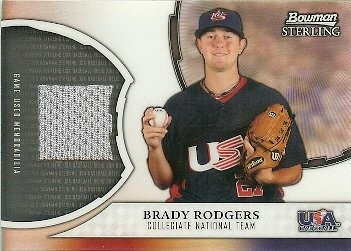 2011 Bowman Sterling Brady Rodgers Refractor Relic Card 