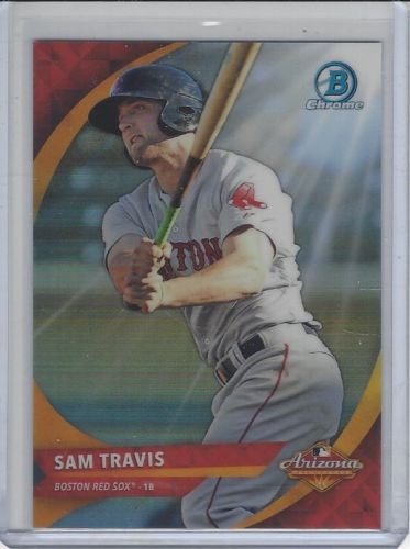 2016 BOWMAN CHROME ARIZONA FALL LEAGUE SAM TRAVIS RED SOX REFRACTOR