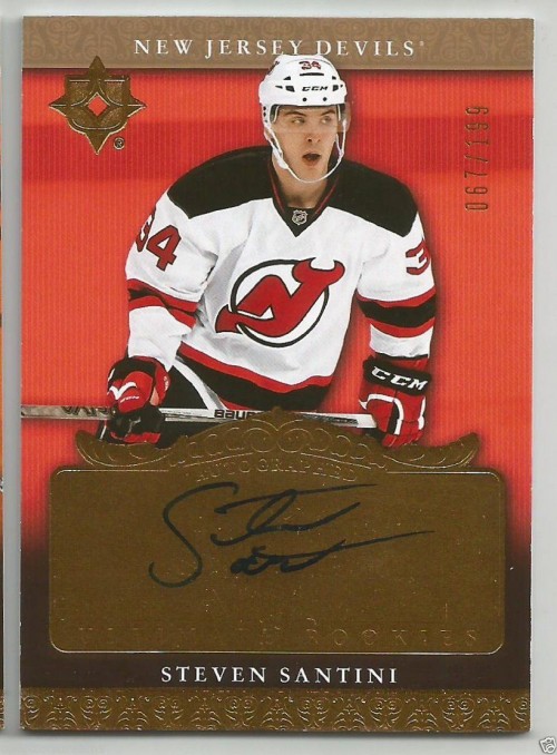 2016-17 UD ULTIMATE COLLECTION Steven Santini Rookie Autograph #'d 067/199