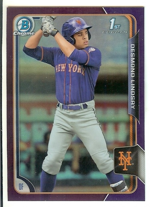 2015 Bowman Chrome Draft Purple Refractor #45 Desmond Lindsay 173/250