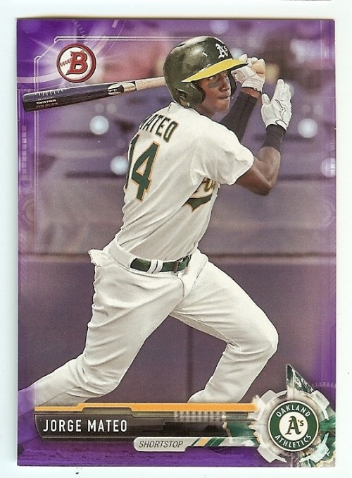 2017 Bowman Draft Purple #BD50 Jorge Mateo 140/250 Oakland A's