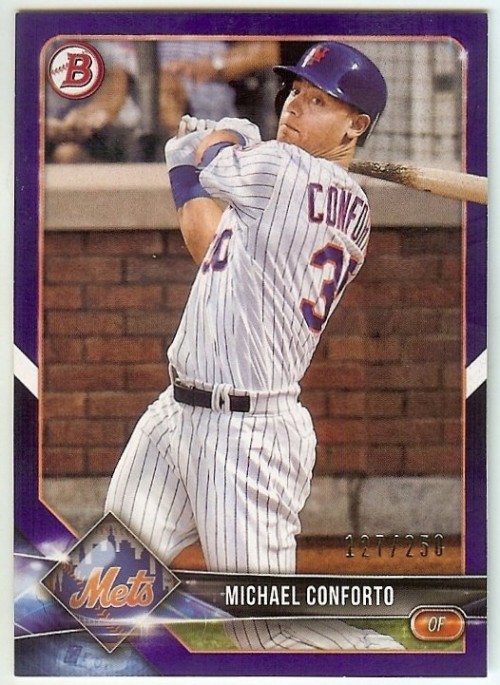 2018 Bowman Purple #93 Michael Conforto 127/250 Mets