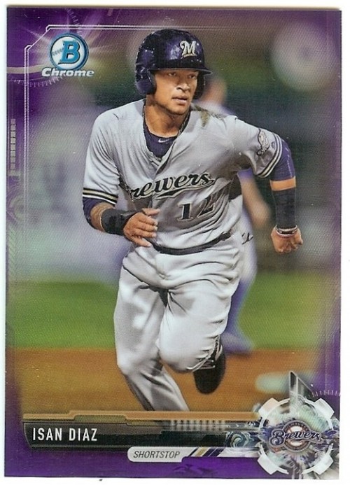 2017 Bowman Chrome Draft Purple Refractor Isan Diaz #'d 035/250