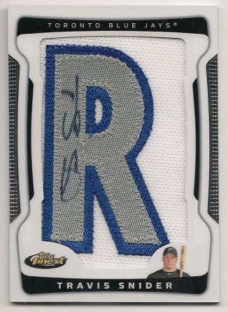 2009 Topps Finest Travis Snider Autograph Letterman 109/218