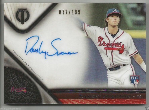 2017 Topps Tribute DANSBY SWANSON Signed Auto RC SP #'d 077/199