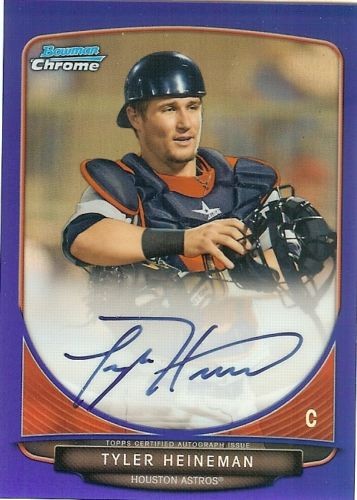 2013 Bowman Chrome Blue Refractor Autograph TYLER HEINEMAN 090/150 ASTROS