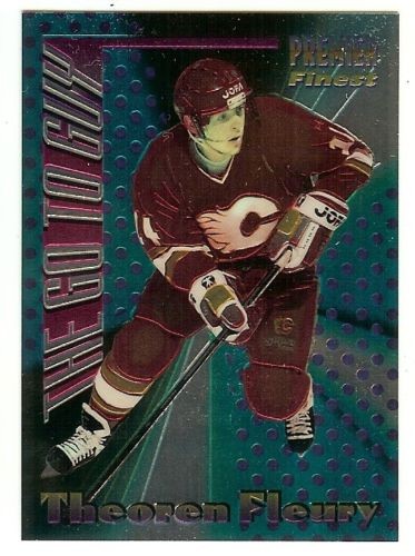 1994-95 TOPPS PREMIER THE GO TO GUY THEOREN FLEURY Insert Card # 7 CALGARY