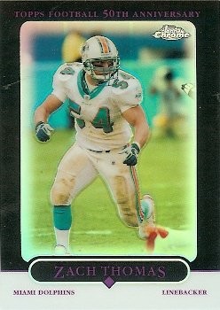 2005 Topps Chrome Zach Thomas Black Refractor 059/100