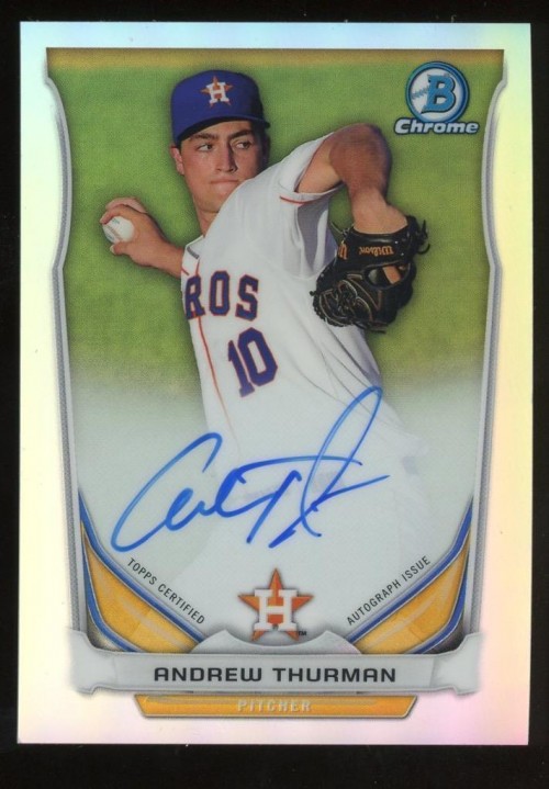 ANDREW THURMAN 2014 BOWMAN CHROME AUTO REFRACTOR 352/500 ASTROS 