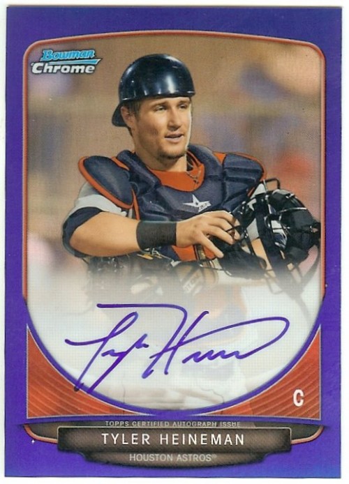 2013 Tyler Heineman Bowman Chrome Prospect Blue Refractor Auto 73/150 